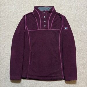 KUHL Jacket Womens Small Purple Sherpa Fleece Snap Pullover Outdoor Cozy